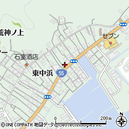 徳島県阿南市橘町東中浜周辺の地図