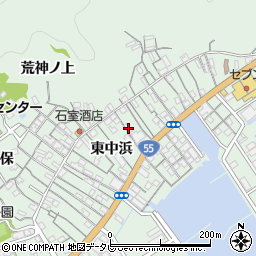 徳島県阿南市橘町東中浜75周辺の地図
