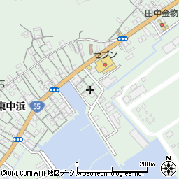 徳島県阿南市橘町東中浜158-4周辺の地図
