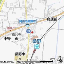 徳島県阿南市桑野町鳥居前1-15周辺の地図