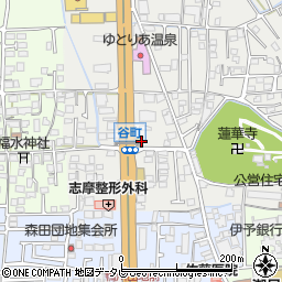 丸亀製麺 松山谷町店周辺の地図