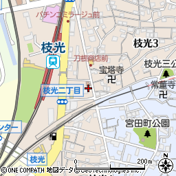 毎日新聞　枝光駅前販売店周辺の地図