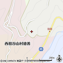 徳島県三好市西祖谷山村西岡86周辺の地図