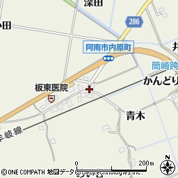 徳島県阿南市内原町（筒崎）周辺の地図