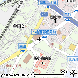小倉西郵便局前パーキングメーター周辺の地図