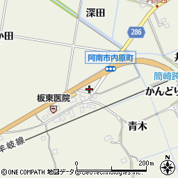 徳島県阿南市内原町筒崎24周辺の地図