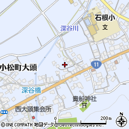 愛媛県西条市小松町大頭周辺の地図