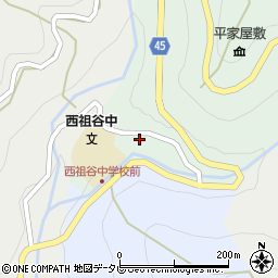 徳島県三好市西祖谷山村東西岡周辺の地図