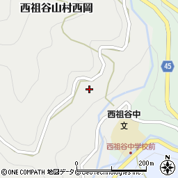 徳島県三好市西祖谷山村西岡107周辺の地図