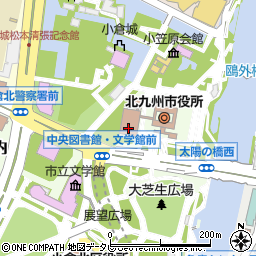 北九州市役所　広報室市政記者室ＫＢＣ周辺の地図