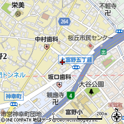 小倉上富野郵便局周辺の地図