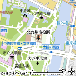 北九州市役所内郵便局周辺の地図
