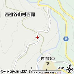 徳島県三好市西祖谷山村西岡160周辺の地図