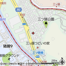 福岡県北九州市八幡西区三ツ頭周辺の地図