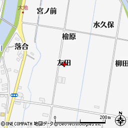 徳島県阿南市桑野町友田周辺の地図