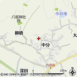 徳島県阿南市内原町中分周辺の地図