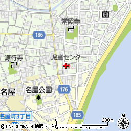 御坊市役所　児童センター周辺の地図