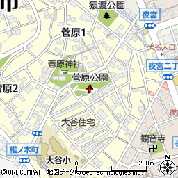 菅原公園トイレ周辺の地図