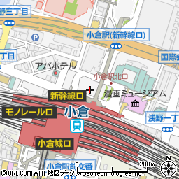 ＪＲ九州レンタカー＆パーキング小倉駅北口自動車整理場駐車場周辺の地図