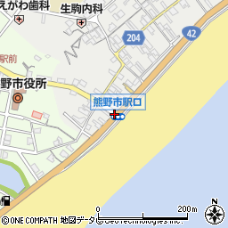 熊野市駅口周辺の地図