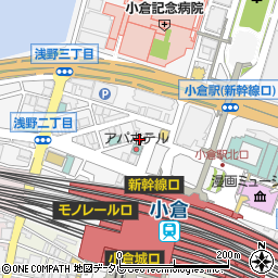 オリックスレンタカー小倉駅新幹線口店周辺の地図