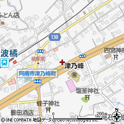 徳島県阿南市津乃峰町周辺の地図