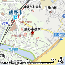 熊野市役所本庁　防災行政無線広報くまの周辺の地図