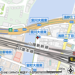 紫川大橋東周辺の地図