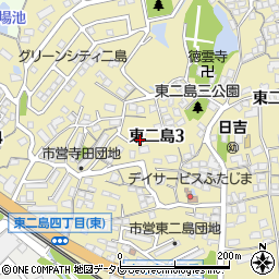 福岡県北九州市若松区東二島周辺の地図