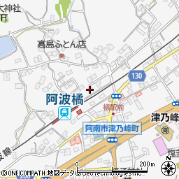 徳島県阿南市津乃峰町東分周辺の地図
