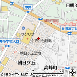 福岡県北九州市小倉北区朝日ケ丘2周辺の地図