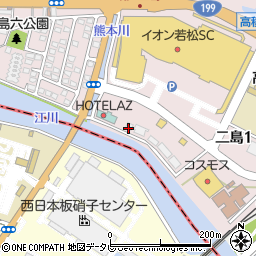 牛角 若松二島店周辺の地図