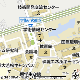 北九州学術研究都市学術情報センター図書カウンター周辺の地図