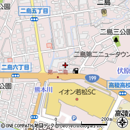 福岡県北九州市若松区二島周辺の地図
