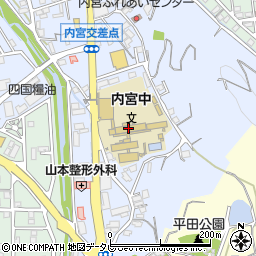 松山市立内宮中学校　教育相談室周辺の地図