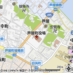 芦屋町役場　学校教育課学校教育係周辺の地図