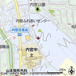 愛媛県松山市内宮町周辺の地図