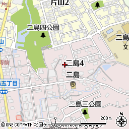 福岡県北九州市若松区二島4丁目周辺の地図