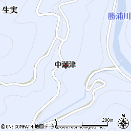 徳島県勝浦郡上勝町生実中瀬津周辺の地図