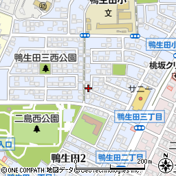 福岡県北九州市若松区鴨生田周辺の地図