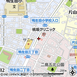 鴨生田小学校前周辺の地図