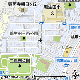 福岡県北九州市若松区鴨生田3丁目周辺の地図