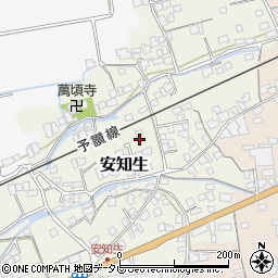 愛媛県西条市安知生350周辺の地図