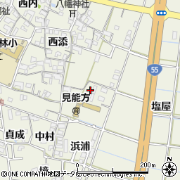徳島県阿南市見能林町（東野）周辺の地図