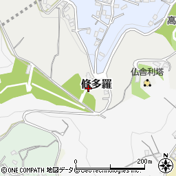 福岡県北九州市若松区修多羅周辺の地図