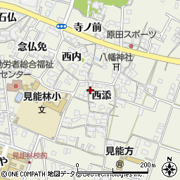 徳島県阿南市見能林町西添34周辺の地図