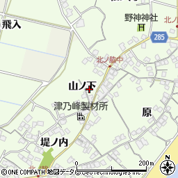 徳島県阿南市中林町山ノ下周辺の地図