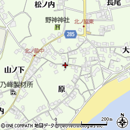 徳島県阿南市中林町原周辺の地図