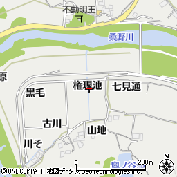 徳島県阿南市長生町権現池周辺の地図