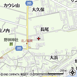 徳島県阿南市中林町長尾周辺の地図